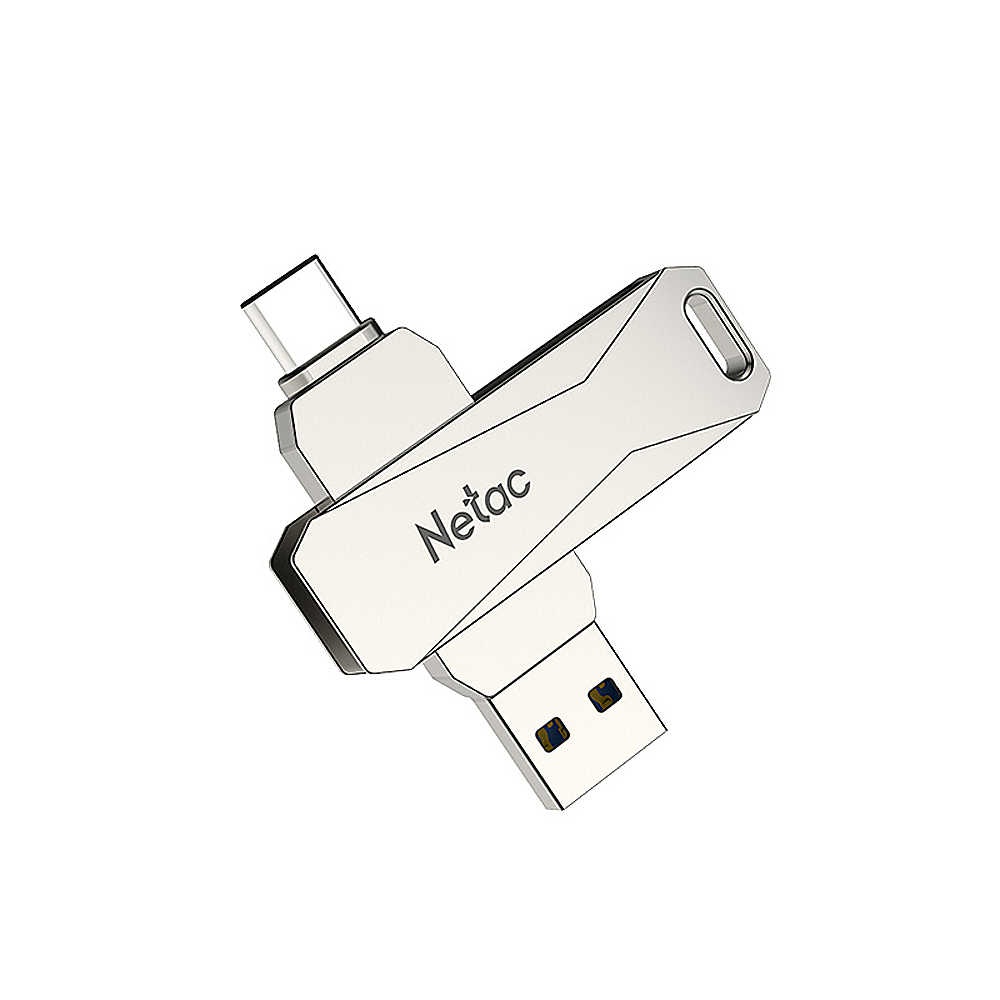 USB накопитель 128Gb USB3.0 Netac U782C Dual Type-C+USB Silver