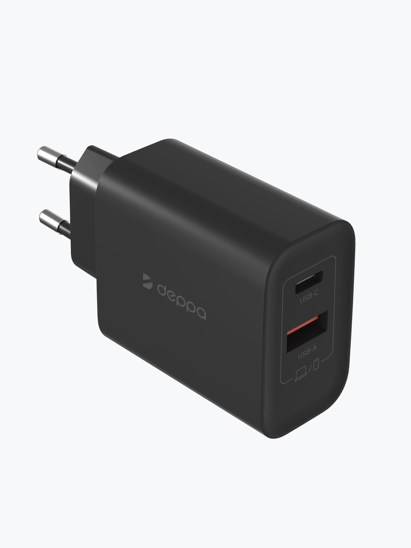 СЗУ Deppa USB + Type-C QC PD 45Вт Black
