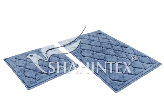 Набор хлопковых ковриков Shahintex Bamboo Lux 50х80+50х40 голубой 11 893444