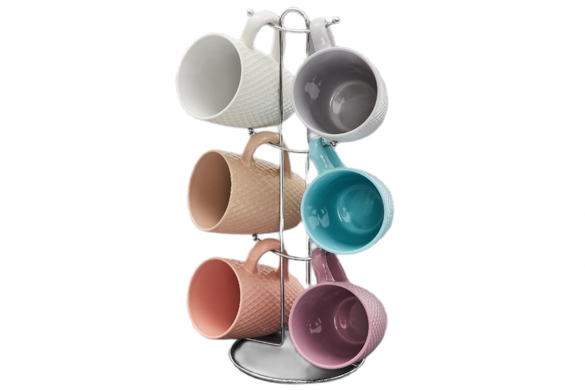 Набор кружек Jewel Аура-Ромбы 350 мл 6 пр. на подставке ПС00127-06