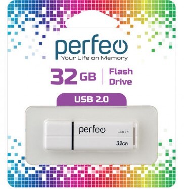 USB накопитель 32Gb USB2.0 Perfeo C01G2 White