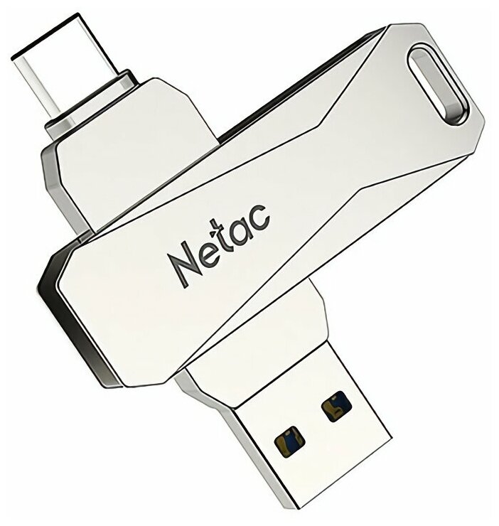 USB накопитель 64Gb USB3.0 Netac U782C Dual Type-C+USB Silver