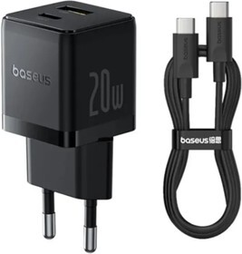 СЗУ Baseus Palm Fast Charger C+U 20W EU Cluster Black