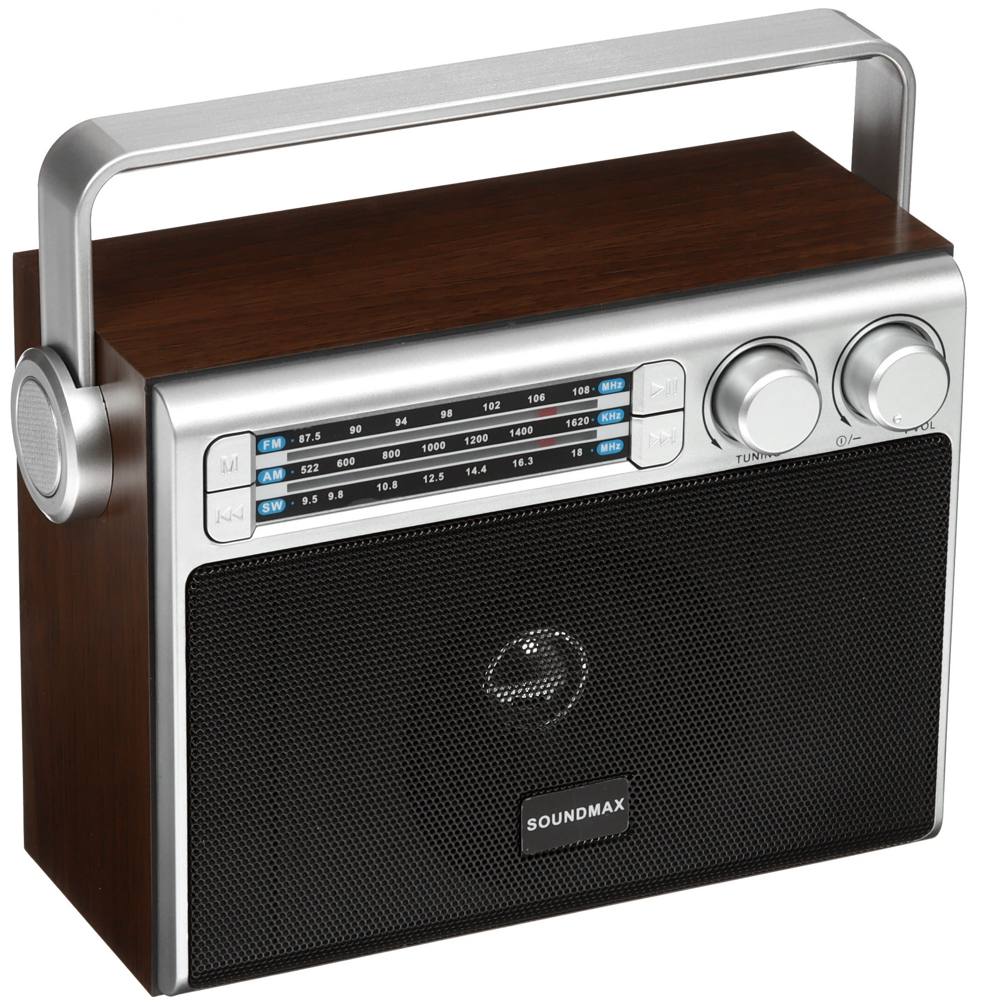Радиоприемник SoundMAX SM-RD2122UB Тёмное дерево