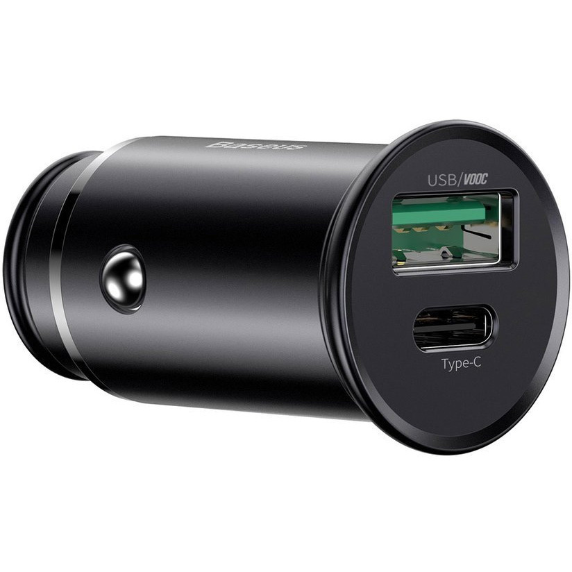 Авто З/У Baseus Circular metal A+C 30W PPS Car Charger Black