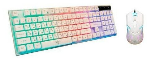 Клавиатура и мышь Nakatomi KMG-2305U RGB Led (USB) White