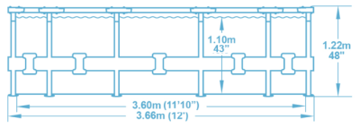 Бассейн каркасный Bestway 56420BW (366х122 см, 10250л.)