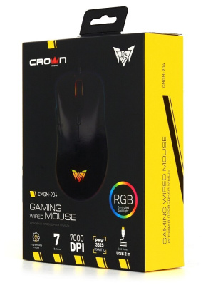 Мышь CROWN CMGM-904 RGB (USB) Black