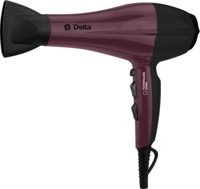 Фен Delta DL-0937 черный с бордовым