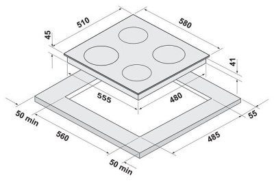 Электрическая варочная поверхность Krona LUNA 60 BL/S K
