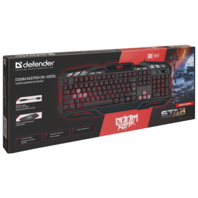Клавиатура Defender Doom Keeper GK-100DL RU Black USB