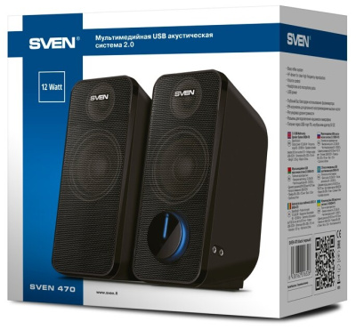 Компьютерная акустика 2.0 SVEN 470 Black