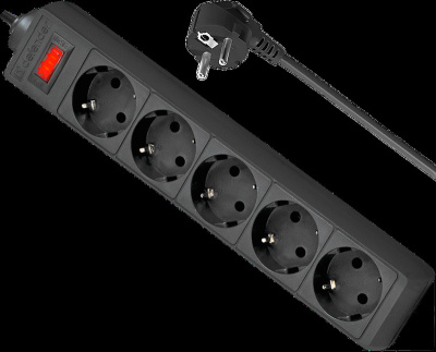 Сетевой фильтр Defender ES 1,8м (5 розеток) Black