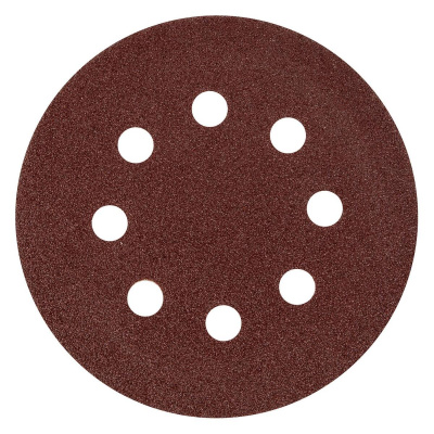 Круг абразивный СИБРТЕХ под "липучку", перфорированный, P 100, 125 мм, 5 шт.
