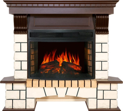 Каминокомплект: Портал Pierre Luxe тёмный дуб с очагом Royal Flame Dioramic 25 LED FX