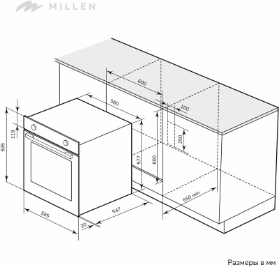 Электрический духовой шкаф Millen MEO 6004 BB