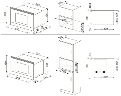 Микроволновая печь встраиваемая Smeg MP122S1