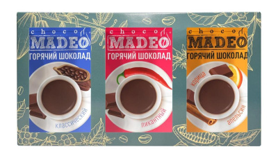 Горячий шоколад Madeo Ассорти 15шт* 25 гр. подарочный набор