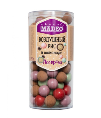 Рис воздушный в шоколаде Madeo Ассорти 130 гр.