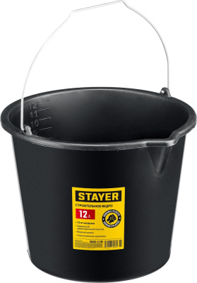 Ведро Stayer STRONG 12 л, строительное пластиковое ведро