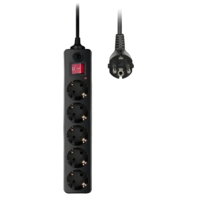 Сетевой фильтр Buro 500SH-1.8-B 1.8M (5 розеток) Black