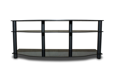 Тумба ТВ-11/1200 стекло черное/опора черная