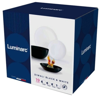 Столовый сервиз Luminarc Diwali Black and White P4360 19пр.
