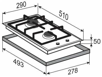 Газовая варочная поверхность Zigmund & Shtain G 14.3 B
