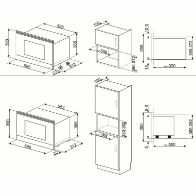 Микроволновая печь встраиваемая Smeg MP122B3