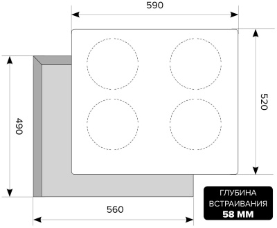 Индукционная варочная поверхность LEX EVI 640-1 BL