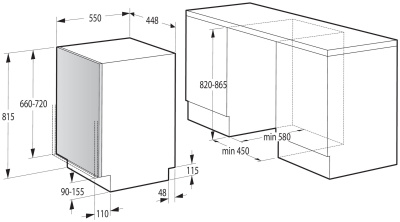 Посудомоечная машина встраиваемая Gorenje GV520E10