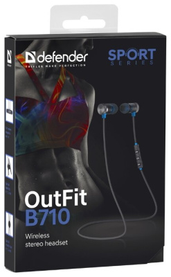 Bluetooth-наушники Defender OutFit B710 Black/Blue