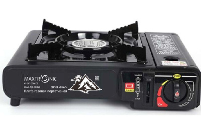 Газовая плита туристичекая Maxtronic MAX-AO-003SB черная (кейс)