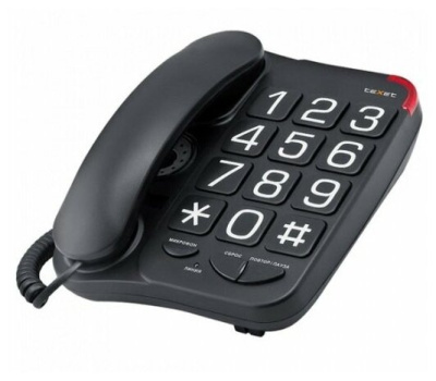 Телефон проводной teXet TX-201 черный