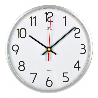 Часы настенные Рубин Классика d-19,5см серебряный 2019-013