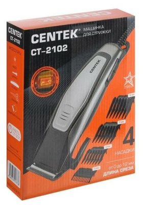 Машинка для стрижки волос CENTEK CT-2102 черный/серый