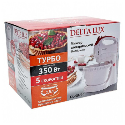 Миксер Delta lux  DL-5071C белый с розовым