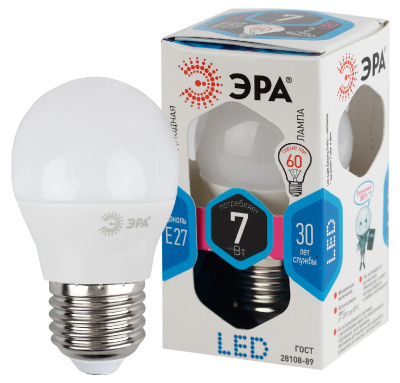 Лампа Эра LED smd P45-7W-840-E27