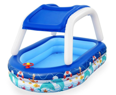 Бассейн надувной с навесом от солнца Bestway 54370 SEA CAPTAIN FAMILY POOL (8943)