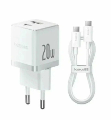 СЗУ Baseus Palm Fast Charger C+U 20W EU Moon White