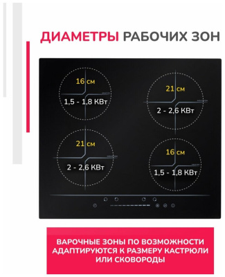 Индукционная варочная поверхность Simfer H60I74S002