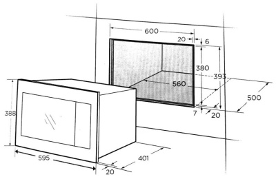 Микроволновая печь встраиваемая Midea TG925B8D-BL