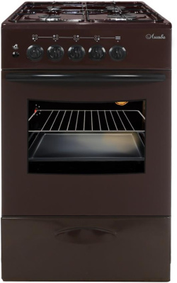 Плита газовая ЛЫСЬВА ГП 400 М2С-2у коричневая, без крышки