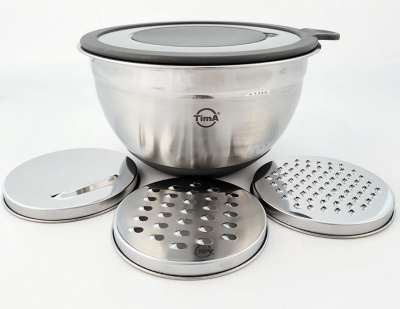 Миска TimA с терками и крышкой 16 см 1,6 л MKT-16