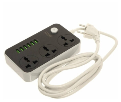 Сетевой фильтр с USB зарядкой LDNIO SC3604 (6USB, 17W, 2м) Gray