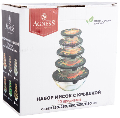Набор мисок Agness "Сура" 887-118 10пр.