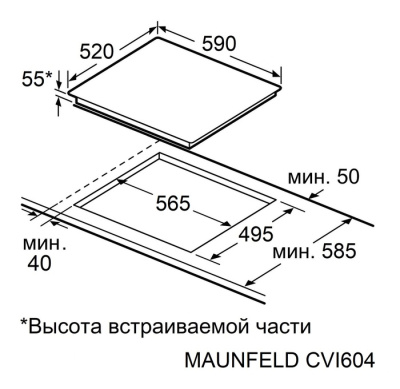 Индукционная варочная поверхность Maunfeld CVI604EXWH