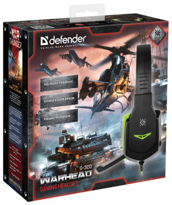 Гарнитура Defender Warhead G-320 (64032) черный/зеленый Гарнитура Defender Warhead G-320 (64032) черный/зеленый