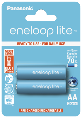 Аккумулятор Panasonic Eneloop Lite AA950 mAh/1BL-2шт