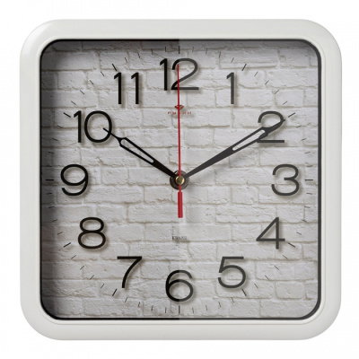 Часы настенные Рубин Фактура 22х22см белый 2223-001